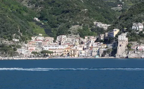 Cetara harbour and its waterfront buildings