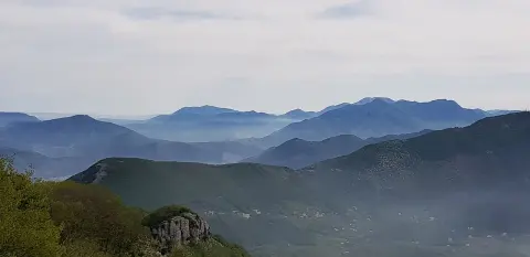 Tramonti valley and the surrounding mountains seen from Monte Cerreto