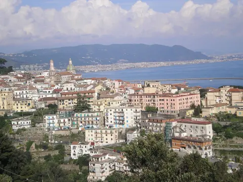 Vietri sul Mare and its waterfront seen from Raito